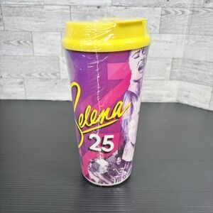 Selena Whirley Cup Plastic Yellow Lid Travel Tumbler New Sealed 25 years Legend